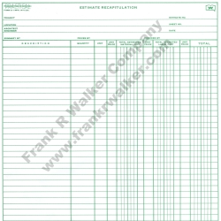 Estimate Recapitulation Sheets #511